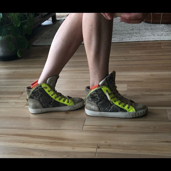 ASH hightop neon/animal print running shoes - Picture 4 of 11